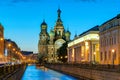 Church of the Savior on Spilled Blood at night in St. Petersburg, Russia Royalty Free Stock Photo