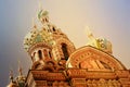 Church of the Saviour on Spilled Blood or Cathedral of the Resurrection of Christ at sunset, St. Petersburg, Russia Royalty Free Stock Photo