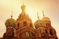 Church of the Saviour on Spilled Blood or Cathedral of the Resurrection of Christ at sunset, St. Petersburg, Russia Royalty Free Stock Photo