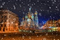 Church of the Saviour on Spilled Blood in St. Petersburg in winter Royalty Free Stock Photo