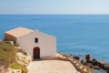 Church on sea coast. Porto-Torres, Italy Royalty Free Stock Photo