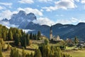 Church Of Selva Di Cadore And Monte Pelmo Peak, Colle Santa Lucia Royalty Free Stock Photo