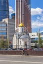 Church of Seraphim of Sarov on Krasnopresnenskaya embankment in Moscow