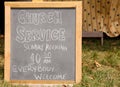 Church Service Sign Royalty Free Stock Photo