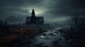 Eerie Church In A Dark Post-apocalyptic Landscape