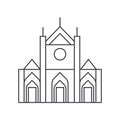 Church sign vector line icon, sign, illustration on background, editable strokes Royalty Free Stock Photo