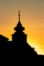 Church silhouette sunset