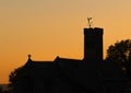 Church silhouette at sunset Royalty Free Stock Photo