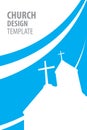 Church Silhouette Template Flat Design Vector.