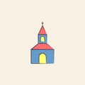 church sketch illustration. Element of colored wedding icon for mobile concept and web apps. Sketch style church icon can be used