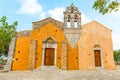 Church in small cretan village Kavros in Crete island, Greece. Royalty Free Stock Photo