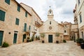 Church on a small square in Jelsa on the island of Hvar Royalty Free Stock Photo