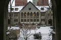 Church with snowy in Chicago downtown