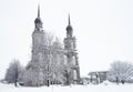Church on a Snowy Winter scene Royalty Free Stock Photo