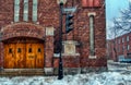 Church on a Snowy Winter scene Royalty Free Stock Photo