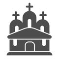 Church solid icon. House of faith glyph style pictogram on white background. Spring Easter holiday Christian building Royalty Free Stock Photo