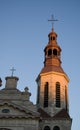 Church spire and cross