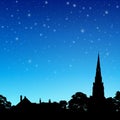 Church Spire with Night Sky Royalty Free Stock Photo