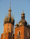 Church spires in Krakow, Poland