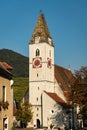 Church of Spitz an der Donau on a sunny day in autumn