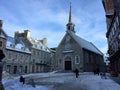 Church Square, Quebec City's Old Town, cold late winter evening