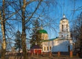 Church of St. Basil Great and St. Elias Chapel in Vasilyevskoye village, Sergiev Posad District, Moscow Region, Russia Royalty Free Stock Photo