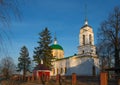 Church of St. Basil Great and St. Elias Chapel in Vasilyevskoye village, Sergiev Posad District, Moscow Region, Russia Royalty Free Stock Photo