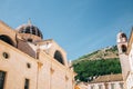 Church of St. Blaise and medieval old town Pred Dvorom street in Dubrovnik, Croatia Royalty Free Stock Photo