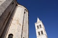 Church of St. Donat. Bell Tower Romanesque cathedral of St Anastasia. Royalty Free Stock Photo
