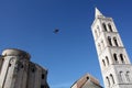 Church of St. Donat. Bell Tower Romanesque cathedral of St Anastasia. Royalty Free Stock Photo