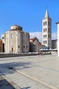 Church of St. Donatus and the bell tower of the Cathedral of St. Anastasia, Zadar, Croatia Royalty Free Stock Photo