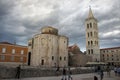 Church of St. Donatus in Zadar under cloudy sky, Croatia