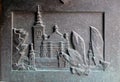 The church of St. George on the hill, detail of the entrance door of cathedral of Assumption in Varazdin, Croatia