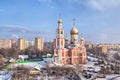 Church of St. George the Victorious in Odintsovo in winter Royalty Free Stock Photo