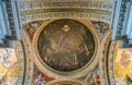 The painted dome by Andrea Pozzo, in the Church of Saint Ignatius of Loyola in Rome, Italy.