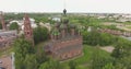 Church of St. John the Baptist in Tolchkovo, Yaroslavl, Russia. Aerial, Ultra HD 4K