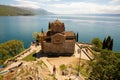 Church of St. John at Kaneo overlooking Lake Ohrid, North Macedonia FYROM Royalty Free Stock Photo