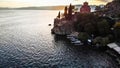 Church of St. John the Theologian  over Kaneo Beach by the Ohrid lake in North Macedonia Royalty Free Stock Photo