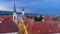 Church of St. Mark day to night timelapse and parliament building Zagreb, Croatia. Royalty Free Stock Photo