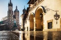 Church of St. Mary in the main Market Square. Basilica Mariacka. Krakow. Poland Royalty Free Stock Photo