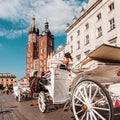 Church of St. Mary in the main Market Square. Krakow. Royalty Free Stock Photo