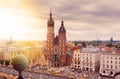 Church of St. Mary in the main Market Square. Krakow. Royalty Free Stock Photo