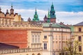 Krakow. St. Mary`s Church and market square at dawn. Royalty Free Stock Photo