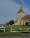 St Mary`s The Virgin Church & Shepherds Hut. Romney Marsh Kent. UK