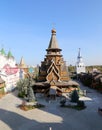 Church of St. Nicholas in Izmailovsky Kremlin Kremlin in Izmailovo, Moscow, Russia-- panorama. Royalty Free Stock Photo