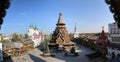 Church of St. Nicholas in Izmailovsky Kremlin Kremlin in Izmailovo, Moscow, Russia-- panorama. Royalty Free Stock Photo