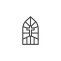 Church stain glass window outline icon Royalty Free Stock Photo