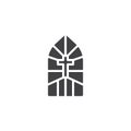 Church stain glass window vector icon Royalty Free Stock Photo