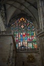 Church, stained glass, windows, gothic architecture, god, light, colorful, sacred, rose window, religion, saint Royalty Free Stock Photo