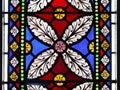Church: stained glass window flower design Royalty Free Stock Photo